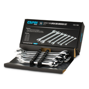 Capri Tools Super-Thin Open End Wrench Set, Metric, 7 pcs (6 to 19 mm) 11850-7MRK